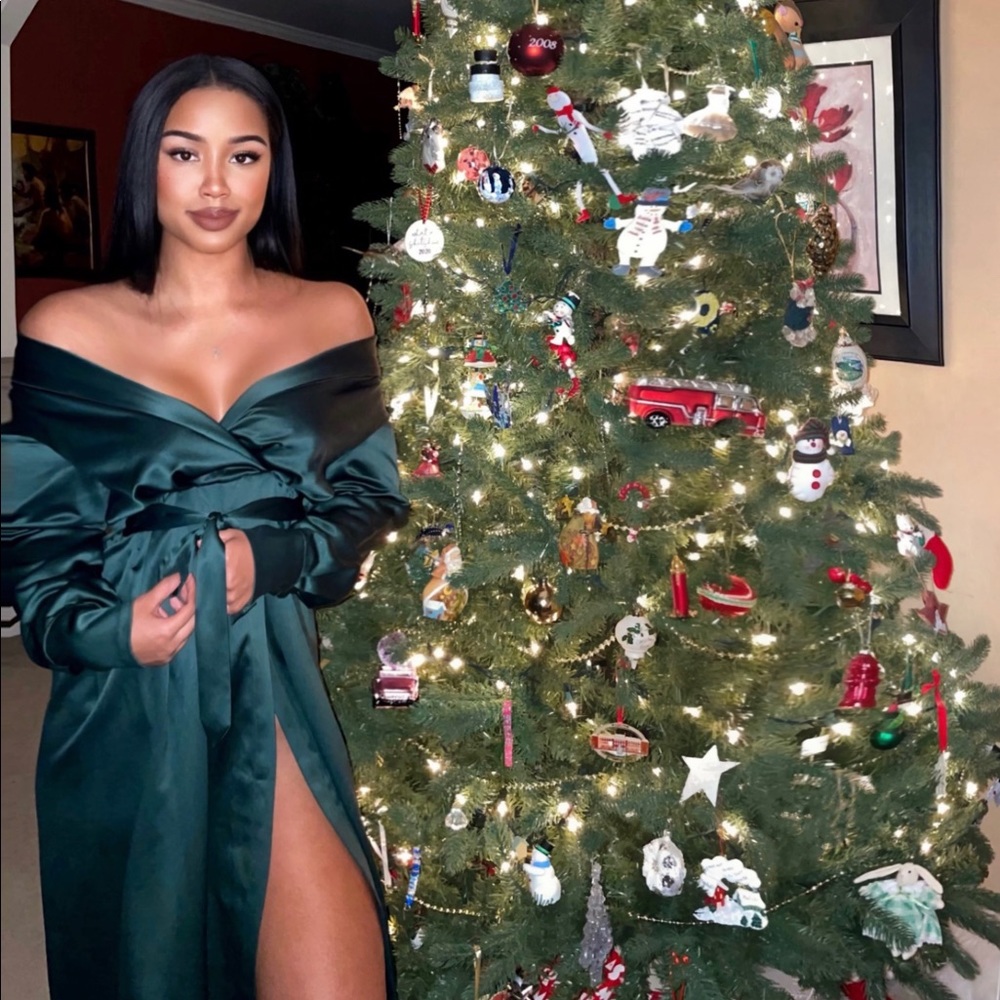 House of CB forest green gown